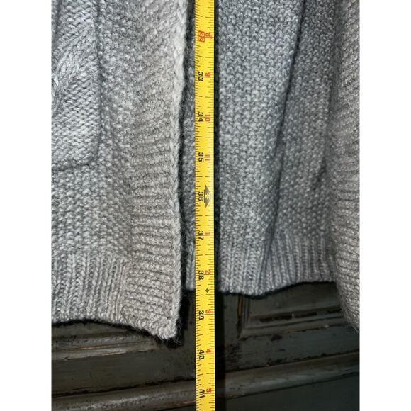 Ann Taylor Alpaca Blend Wool Gray Cardigan Open Front Sweater Women’s L - Picture 4 of 6
